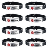 Diabetes Medical Alert ID Bracelet Adjustable Wristband for Men Women