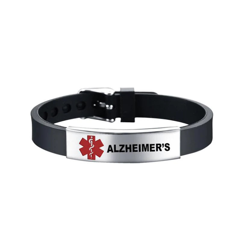 Diabetes Medical Alert ID Bracelet Adjustable Wristband for Men Women