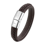 Medical Alert ID Bracelet Leather Wrapped Personalized Engraving Name ICE Info