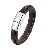 Medical Alert ID Bracelet Leather Wrapped Personalized Engraving Name ICE Info