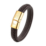 Medical Alert ID Bracelet Leather Wrapped Personalized Engraving Name ICE Info
