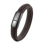 Medical Alert ID Bracelet Leather Wrapped Personalized Engraving Name ICE Info