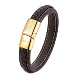 Medical Alert ID Bracelet Leather Wrapped Personalized Engraving Name ICE Info