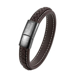 Medical Alert ID Bracelet Leather Wrapped Personalized Engraving Name ICE Info