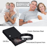 Personalized Medical Alert ID Bracelet for Men Women Elastic Stainless Steel