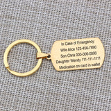 Medical Alert ID Keychain, Heart Disease Diabetes Info