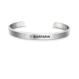 Medical Bracelet Stainless Steel Cuff - Diabetes / Pacemaker / Blood Thinner