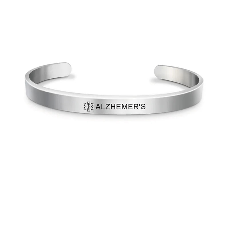 Medical Bracelet Stainless Steel Cuff - Diabetes / Pacemaker / Blood Thinner