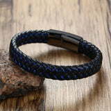 Diabetes 1 Medical Alert Bracelet Leather Stainless Steel Jewelry