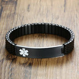 Adjustable Medical ID Bracelet Personalized Stainless Steel Message
