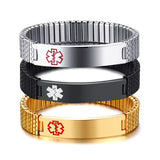 Adjustable Medical ID Bracelet Personalized Stainless Steel Message