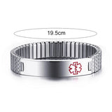 Adjustable Medical ID Bracelet Personalized Stainless Steel Message