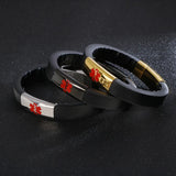 Stainless Steel Medical Logo Bracelet - Men's Leather Bracelet