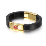 Stainless Steel Medical Logo Bracelet - Men's Leather Bracelet