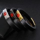 Stainless Steel Medical Logo Bracelet - Men's Leather Bracelet
