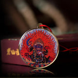 Medicine Buddha Statue Small Thangka Copper Foil Pendant