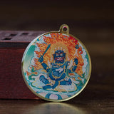 Medicine Buddha Statue Small Thangka Copper Foil Pendant
