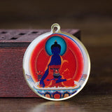 Medicine Buddha Statue Small Thangka Copper Foil Pendant