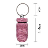Medicine Organizer Pill Box Tablet Holder Sparkling Rhinestone Aluminum Vial
