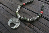 Slavic Eagle Rhodochrosite Necklace Brooch