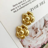 Niche Camellia Earrings Silver Needle Retro Sense