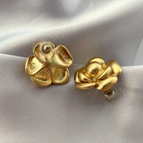 Niche Camellia Earrings Silver Needle Retro Sense