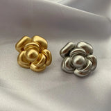 Niche Camellia Earrings Silver Needle Retro Sense