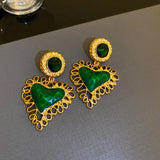 Medieval Pearl Flower Love Earrings Retro Light Small Earrings for Girls