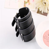 Medieval Vintage Knight Wide Cuff Leather Adjustable Bracelet for Man