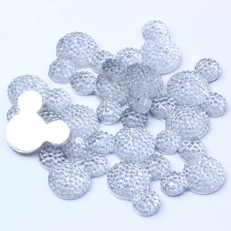 200Pcs 20x23mm Flatback Resin Head Rhinestone Beads DIY Decorations