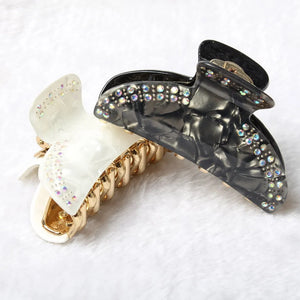 Medium Faux Shell Hair Claws Clips Crab Rhinestone Headband