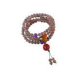 108 Smoky Quartz Beads Layers Bracelet Crystal Stone Prayer Bead