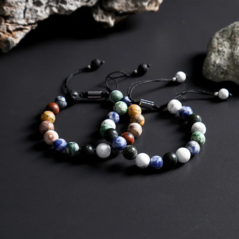 Natural Stone Universe Galaxy Yoga Solar System Bracelet