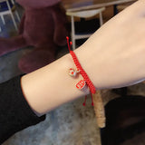 Chinese Style Animal Charm Bracelet Lucky Red Rope Braid Friendship