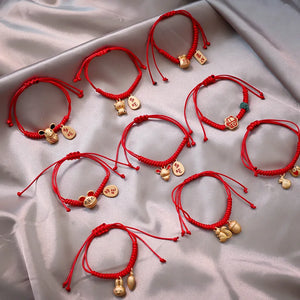 Chinese Style Animal Charm Bracelet Lucky Red Rope Braid Friendship
