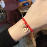 Chinese Style Animal Charm Bracelet Lucky Red Rope Braid Friendship
