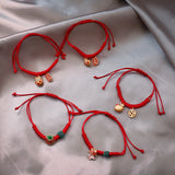 Chinese Style Animal Charm Bracelet Lucky Red Rope Braid Friendship
