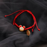 Chinese Style Animal Charm Bracelet Lucky Red Rope Braid Friendship