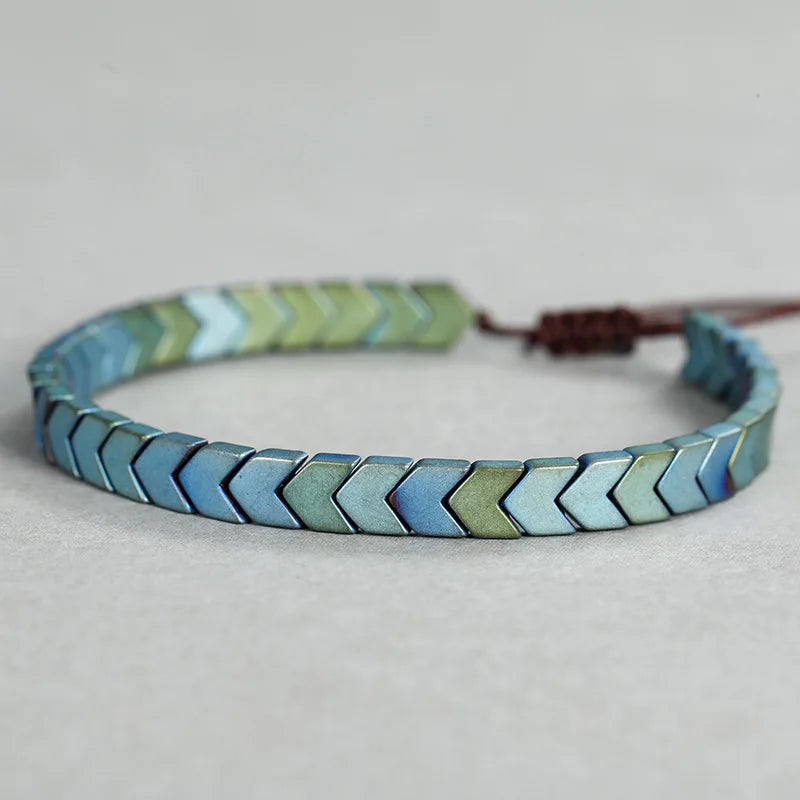 Meetvii Non-magnetic Gallstone Arrow Bracelets Women Men
