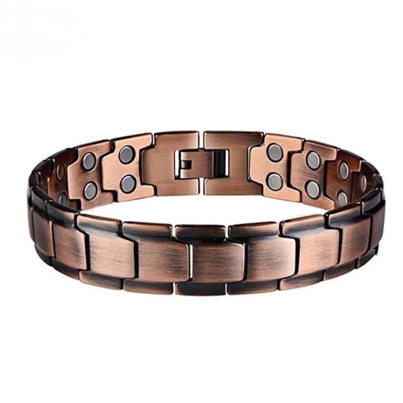 Bronze Neodymium Magnetic Stone Bangle Wrist Band Chain Bracelet
