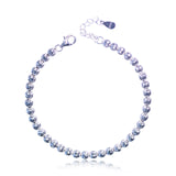S925 Sterling Silver Heart Lucky Bangle Bracelet for Women