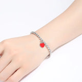 S925 Sterling Silver Heart Lucky Bangle Bracelet for Women