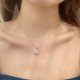 Sterling Silver Sun Flower Crystal Zircon Pendant Necklace