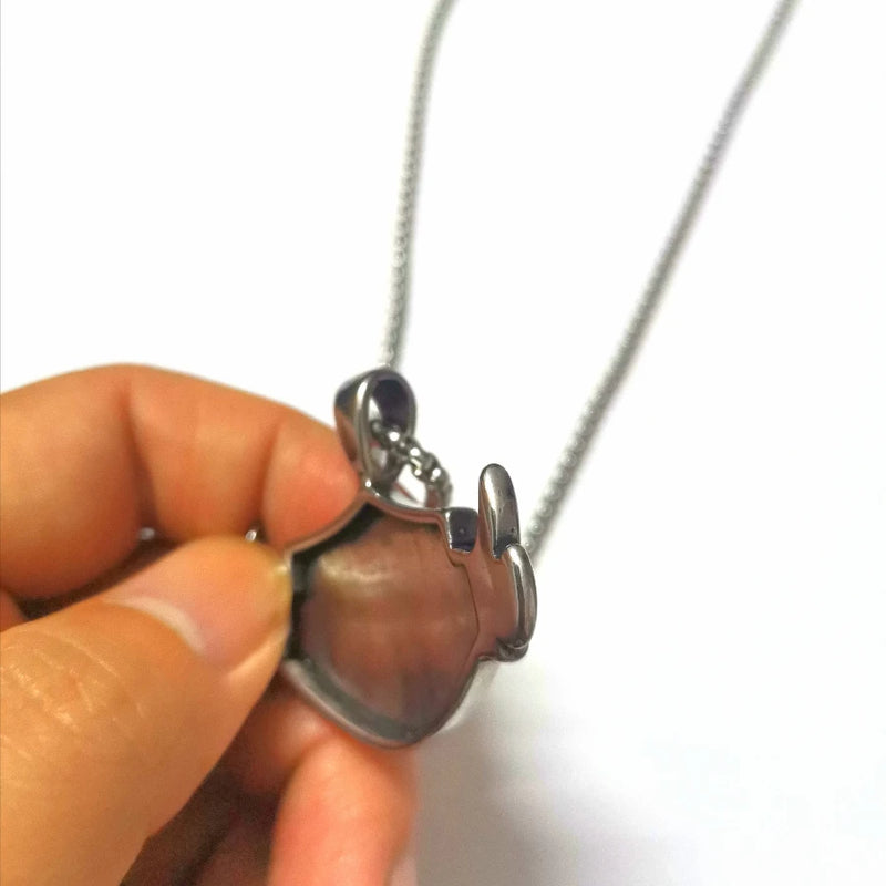 Megin D Stainless Steel Titanium Motor Pendant Necklace