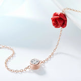Sterling Silver Red Rose Sandal Ankle Bracelet Boho Anklets