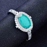 Vintage Boho Bangle Bracelet with Paraiba Toumaline Stone
