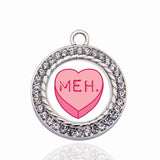 Vintage Candy Heart Circle Charm Pendant Necklace DIY Jewelry