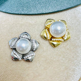 9-10mm Natural Pearl Flower Pendant Necklace 925 Sterling Silver Fine Jewelry