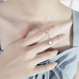 AAA Zircon Pearl Pendant Necklace 925 Sterling Silver Party Jewelry