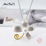 Natural Pearl Pendant Necklace 925 Sterling Silver Party Jewelry